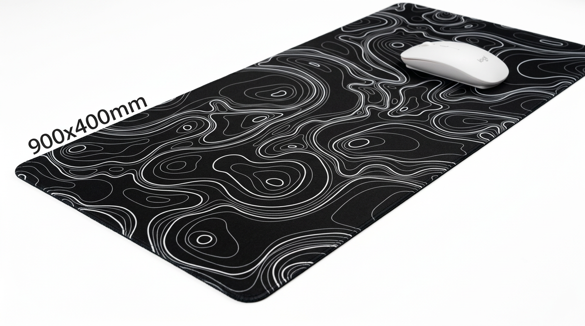 Tapis de Souris Deskmat XXL Motif Topographique (900x400x2mm)