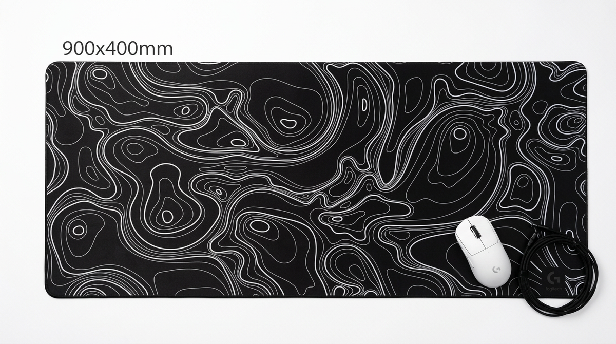 Tapis de Souris Deskmat XXL Motif Topographique (900x400x2mm)